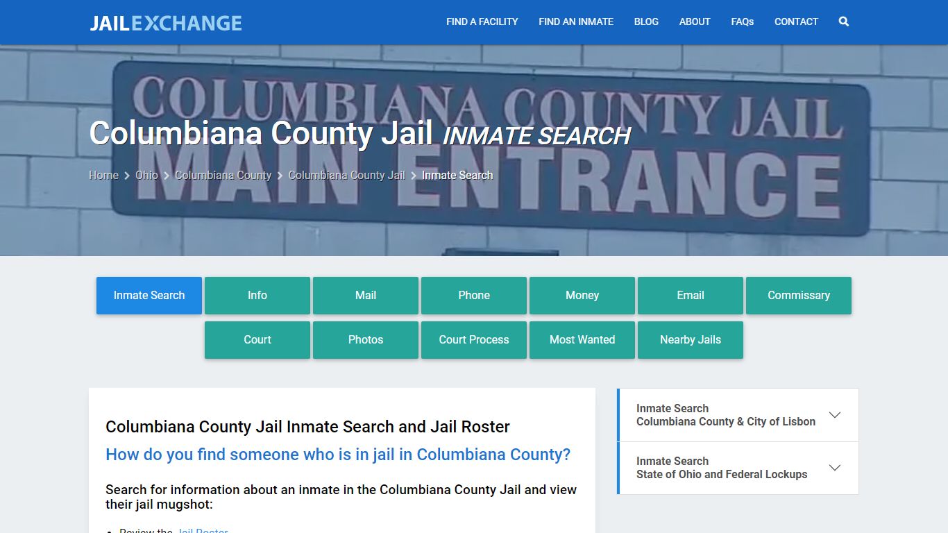 Inmate Search: Roster & Mugshots - Columbiana County Jail, OH